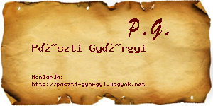 Pászti Györgyi névjegykártya